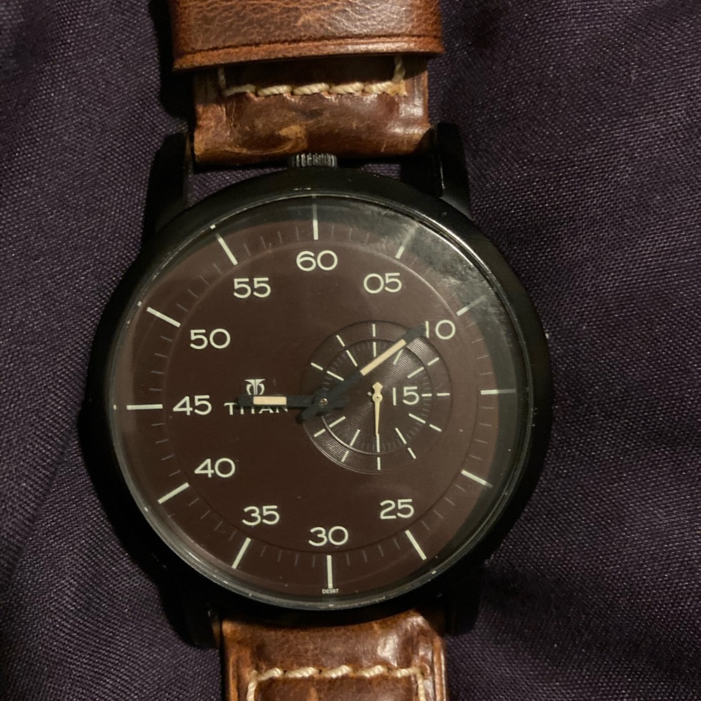 Titan Black Dial Analog Display Watch - image 1